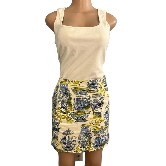 3/$30 🍂 Talbots Watercolor Greek Vases Print Skirt - Picture 2 of 11